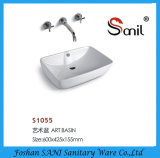 Hot Sale Good Bathroom Porcelain Lavatory Sink for Countertop (S1055)