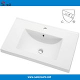 Rectangular Single Bowl Lavatory Sink for Bathroom (SN1548C-80)