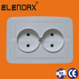 EU Style Flush Mounted Double Wall Socket Outlet (F2209)