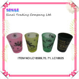 Colorful Shot Glass with Decal, Blacktequila Glass, Frosted Mugs