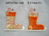 Hot Sale Christmas Shoe Stockings with Flower Pattern