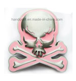 3D Skull Buckle Infilling Pink Enamel