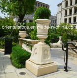 White Carved Marble Stone Garden Decoration Outdoor Flower Pot