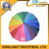 Customized Rainbow Rain Umbrella with Custom Branding for Gift (KU-007)