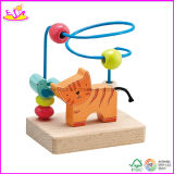 Wooden Baby Beads Toy with Cat Design (W11B023)