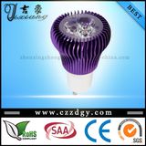 3X3w Cool/Warm White Purple Mushroom GU10 LED Light