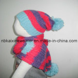 Children's Knitted Winter Fringe Hat and Scarf (KX-A34)