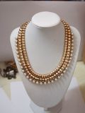 New Arrive Fashion Jewelry Alloy Accessories Short Pearl Necklace 3 Three Rows Alloy Necklace Sf013