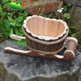 Wheel Wood Flower Pot & Planter for Garden Decoration