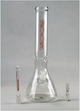Glass Pipe, Oil Rig Glass Pipe, Glass Smoking Pipe with 1 Perc 16 Inches High (GB-007)