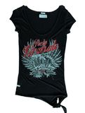 Women's Print & Rhinestones Cotton T-Shirt