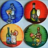 Hand Painted Ceramic Coaster CS010