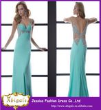 2014 New Arrival Ice Blue Taffeta Bling Bling Sexy Long Cockatil Dress (YC071)