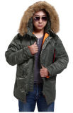 Seibertron Men's N-3b Slim-Fit Parka with Removable Faux Fur Hood Trim