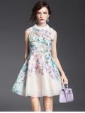 Printed Puff Sweet High-End Boutique Dress