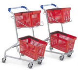 Double Layer Shopping Cart with Basket