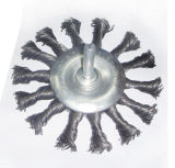 Shaft Mounted Wheel Brush with Twisted Knot Wire (75mm, 100mm diameter)