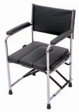 Chrome Frame PVC Seat and Back Commode Chair