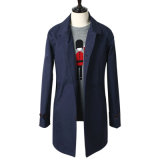 Mens Premium Cotton Blazer Jacket Trench Long Overcoat