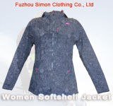 Women Lightweight Leisure Softshell Jacket with Detachable Hood