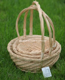 3PCS Willow Basket with Handle (WBS001)