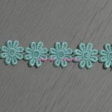 Mint Flower Design Chemical Lace for Dress