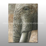 Handmade Elephant Portrait Oil Painting on Canvas