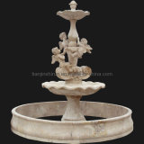Stone Carving Angel Water Pool Fountain (FNT112)