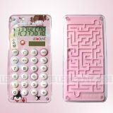 8 Digits Dual Power 4c Printed Pocket Calculator with Maze Game (LC526b)