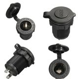 Waterproof Control Panel/Cigarette Lighter Flush Mount Power Socket 12-24V