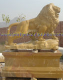 Animal Statue Marble Lion Sculpture for Garden Stone (SY-D138)
