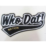 Black Embroidery Patch with Who Dat Logo