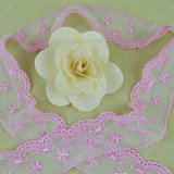 2015 Popular Pink Flower Embroidery Lace Trim From China RC052