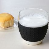 300ml Heat-Resistant Glass Coffee Cup with Silicone Sleeve