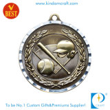 Custom Antique Brass 3D Baseball Medal Award
