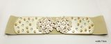 Elastic&PU Lady's Fashion Belt with Flower&Studs&Diamond (KY5336-1)