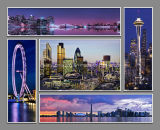 5 Famous City Sights Wall Decorative Painting