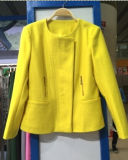 30% Wool, 70% Polyester, Women Yellow Short Fashion Women Coat (Z-1583)