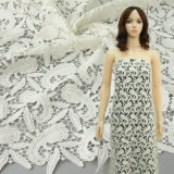 Cashew Style White Chemical Lace Embroidery Fabric