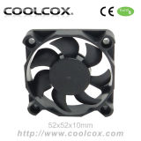 Coolcox 52X52X10mm DC Cooling Fan, 5210 DC 5V/12V/24V Axial Fan, Exhaust Fan, Small DC Brushless Cooling Fan, DC Fan 52mm
