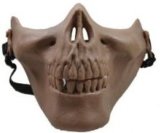 Tan Skull Skeleton Airsoft Paintball Half Face Protect Mask Adjustable