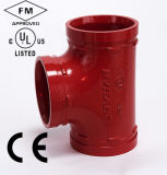 FM/UL Approval Ductile Iron Grooved Tee 165.1mm