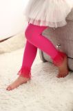 2015 New Design 60d Girl's Nylon Pantyhose Tights with Colorful Lace for Spring+Autumn