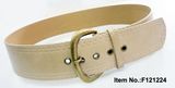 Beige Simple Style PU Belt