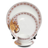 Set/4 Porcelain Dinner Set / Dinner Ware with Peacock Decal for Home Daily Use/ Home Decoration or Hotel Decoration