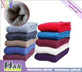OEM Socks Exporter Custom Logo Cotton Lady Women Winter Terry Socks (hx-060)
