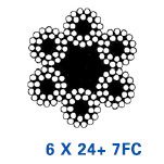 Carbon Steel Wire Rope, 6X24