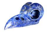 Natural Lapis Lazuli Carved Bird/Raven Skull Pendant Carving #9j28, Crystal Healing