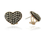 Jewellery-Crystal Heart Shape Clip Earrings (E12439)