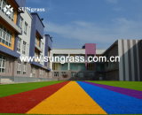 25mm High Quality Colorful Synthetic Grass for Runway/School/Landscape/Recreation (QDS-RBB)
